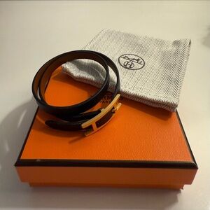 Hermes Black Double Wrap Behapi Tour bracelet